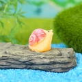 Miniature resin snail figurine with pink spiral shell for micro landscape DIY decor - Orange Body Pink Shell Small Snail (Q)