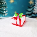 Mini-Weihnachtsgeschenkbox aus Harz mit rotem Band für festliche DIY-Landschaften - Weiße Geschenkbox