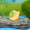 Miniature resin snail figurine with green spiral shell for terrarium DIY micro landscape - Orange Body Green Shell Small Snail (R)