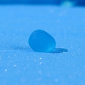 Translucent blue frosted decorative stone for ocean theme aquarium micro landscape - Blue Flat Oval Matte Stone (Type T)