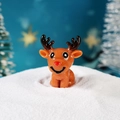 Miniatur Weihnachts-Rentier aus Kunstharz mit Glanzfinish für DIY-Festdekorationen - Weihnachtsrentier