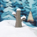 Tronc d'arbre miniature en résine avec neige blanche et paillettes pour décor de Noël - Sapin de Noël Marron