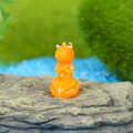 Miniature orange resin frog figurine in meditation pose for micro landscape decor - Orange Personified Ornament (W)