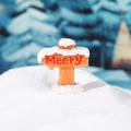 Panneau de signalisation de Noël miniature orange avec neige et paillettes - Bannière Joyeux Noël