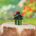 Luminous Chinese pavilion miniature stake in green and black for micro landscape - Hurricane Lantern / Green