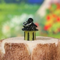 Miniature luminous pagoda lantern for succulent landscapes with silver hanging ring - Hurricane Lantern / Orange