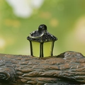 Lanterne rétro lumineuse en fer noir pour décoration de jardin miniature et DIY - Tête de Lanterne Uniquement / Jaune