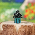 Luminous blue miniature lantern stake for succulent landscapes and garden moss decor - Hurricane Lantern / Blue