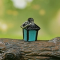 Lanterne miniature en fer pour décoration de succulents avec noyau bleu luminescent - Tête de Lanterne Uniquement / Bleu