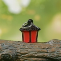 Miniature lanterne maison rouge avec toit noir pour décoration de micro paysage jardin - Tête de Lanterne Uniquement / Rouge