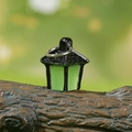 Lanterne rétro lumineuse miniature pour pots de plantes et jardins féeriques - Tête de Lanterne Uniquement / Vert