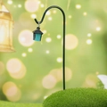 Mini lanterne de jardin avec crochet de berger noir pour bonsaï et micro paysages - Lanterne avec Crochet de Berger / Bleu