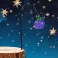 Luminous purple lily of the valley resin pendant on a display stand for garden decor - Glow Purple Lantern With Iron Hook