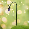 Décoration de micro-jardin avec crochet de berger noir et mini lanterne violette élégante - Lanterne avec Crochet de Berger / Violet