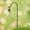 Lanterne lumineuse micro-paysage avec lampe verte et crochet en fer noir - Lanterne avec Crochet de Berger / Vert