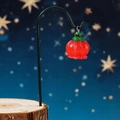 Luminous red flower lantern ornament on a metal stake for moss landscape decoration - Glow Red Lantern With Iron Hook