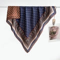 Macro detail of retro silk scarf with polka dots and vintage paisley border pattern - Color 2