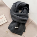 Sciarpa in lana 100% grigio scuro con trama a maglia spessa e materiale caldo - 155*20cm / Grigio Scuro (ZW029)