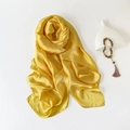 Elegante pañuelo de satén de seda amarillo brillante con acabado liso y costuras finas - Amarillo Brillante