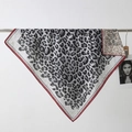 Ethnic style leopard print square scarf with a striking red border for women - Color 12