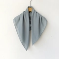 Light blue-grey solid color square hijab scarf made of breathable cotton linen fabric - 70*70cm / Haze Blue