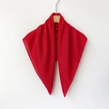 Solid vibrant red cotton linen headscarf with herringbone texture hanging on a wooden hanger - 70*70cm / Red