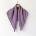 Solid lilac purple square hijab scarf made of breathable cotton linen texture - 70*70cm / Purple