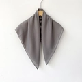 Neutral grey solid color cotton-linen hijab scarf with premium herringbone weave texture - 70*70cm / Gray