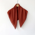 Deep reddish brown cotton linen hijab scarf hanging on a wooden hanger for women - 70*70cm / Brick Red