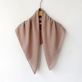 Elegant Morandi pink hijab in solid color cotton linen hanging on a wooden hanger - 70*70cm / Nude Pink