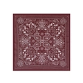 Deep red square neck scarf featuring white paisley patterns and vintage floral prints - 70x70 / Red