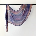Lightweight marble pattern beach shawl with purple and blue gradients and fringe - Purple Pink Gradient