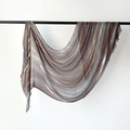 Lightweight gradient marble shawl in brown and grey with delicate fringed edges - Light Brown Gray Gradient