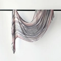 Pink and grey wave pattern lightweight shawl scarf with tassel trim for beach sun protection - Grey Pink Gradient