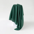 Deep green pleated scarf with fine vertical texture and lightweight draping effect - Green