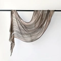Viscose long scarf with gradient brown sand ink texture and frayed edge details - Light Tan Gray Gradient