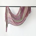 Gradient viscose pashmina shawl with purple and green stripes and fine fringe trim - Pink and Green Gradient