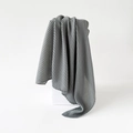 Dark grey pleated scarf with vertical texture on a minimalist white pedestal - Large / Light Gray