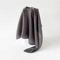 Dark grey pleated scarf with vertical crinkle texture on white display block - Large / Dark Gray
