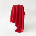 Red pleated square head scarf for women with elegant vertical accordion crinkle texture - Large / Red