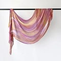 Lightweight gradient scarf in purple, yellow, and cream stripes with tassel trim - Pink-Orange Gradient