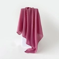 Deep rose pleated cotton-feel scarf for women with elegant vertical texture - Large / Pink