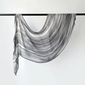 Artistic grey and white gradient beach scarf with soft fringe and sheer texture - Grey Gradient