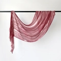 Artistic burgundy and white tie-dye blend beach shawl with delicate fringe edges - Pink Gradient