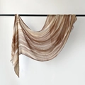 Viscose hijab wrap with earthy gradient sand ripples and delicate fringed edges - Light Brown Gradient
