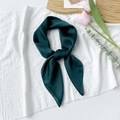 Eleganter waldgrüner Halstuch aus Satin-Seidenimitat, ordentlich auf weißem Hintergrund - 70x70cm / Dunkelgrün