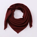 Deep burgundy crinkled faux linen square scarf with elegant drape and texture - Large / Dark Red