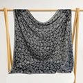 Women's lightweight square shawl featuring black and white paisley print on a wooden hanger - 105*105cm / Black Paisley