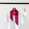 Elegante sciarpa di seta plissettata rosso rosa con pieghe a fisarmonica per donna - Rosa Rosso