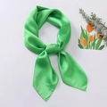 Eleganter hellgrüner Seidenschal im minimalistischen einfarbigen Design mit Satin-Finish - 70x70cm / Grün